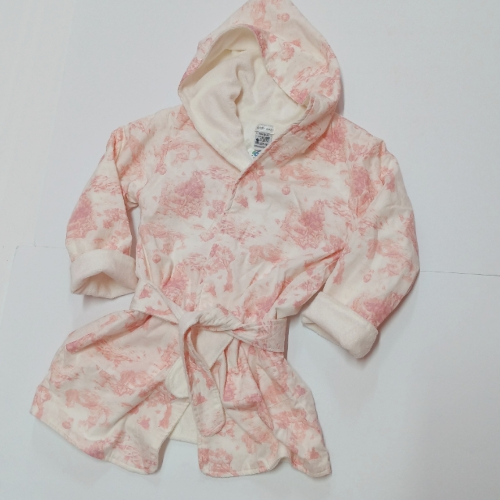 BABY NAY Baby / Toddler Pink Toile Hoodie Bathrobe